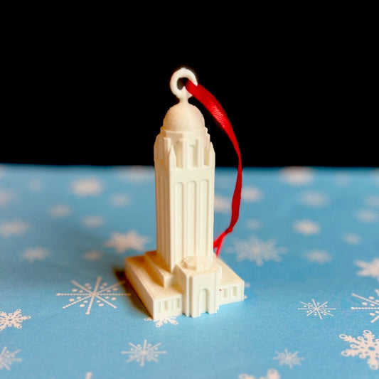 The Stanford ornament, designed in honor of the Hoover tower.